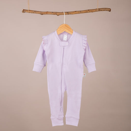 Omuz Fırfırlı Çift Taraflı Fermuarlı Patiksiz Tulum