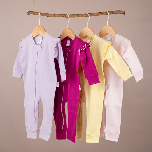 Omuz Fırfırlı Çift Taraflı Fermuarlı Patiksiz Tulum