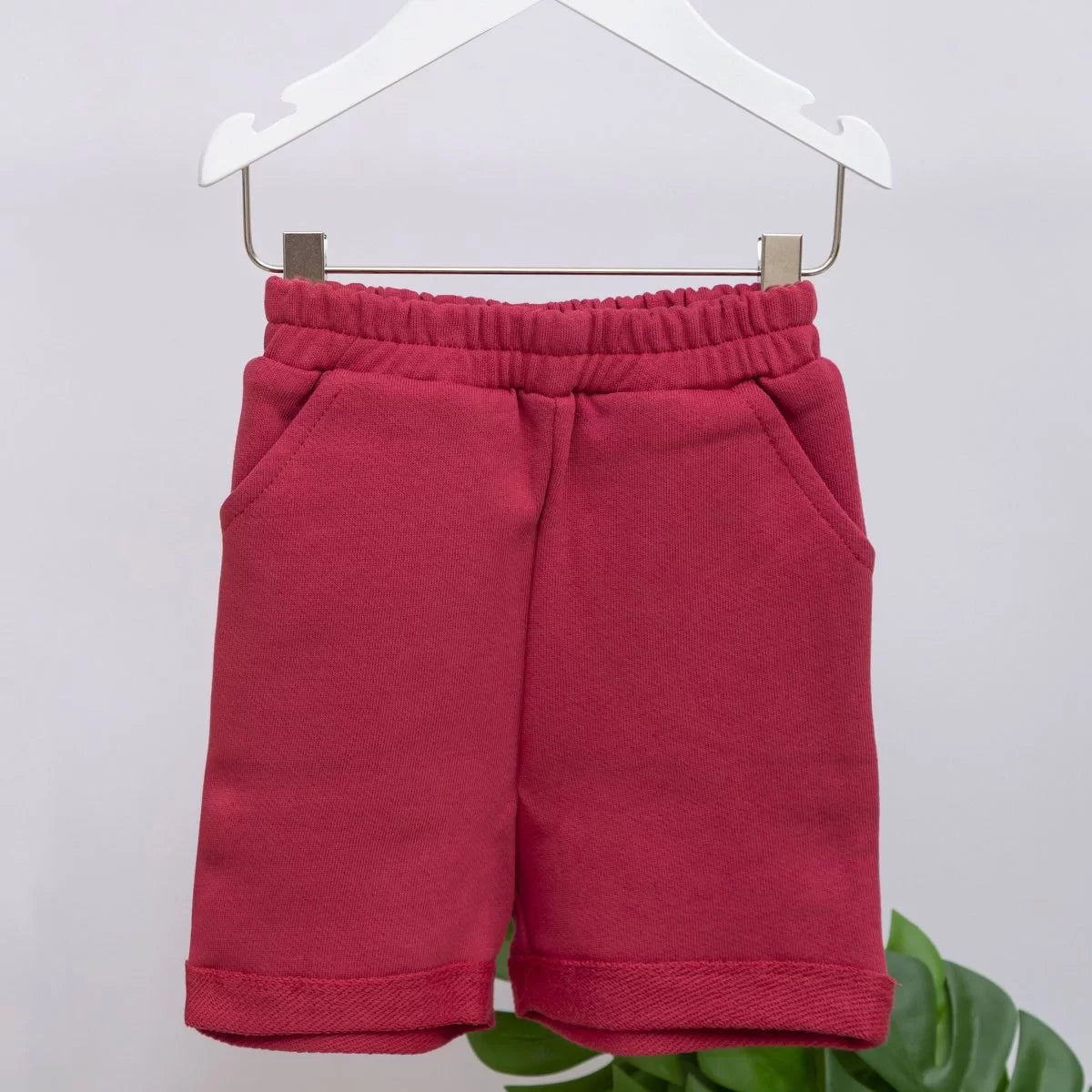 Açık Bordo Şortlu Çocuk Sweat Takım | Organik Pamuk