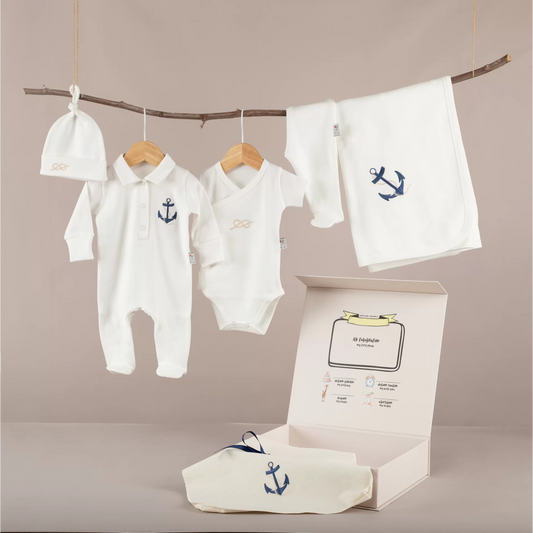 Asil Marin Nakışlı Organik 5'li Hastane Çıkışı