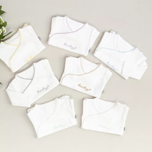 Baby Nakışlı Bebe Mavi Tığ İşi Süslemeli Organik Uzun Kollu Zarf Zıbın