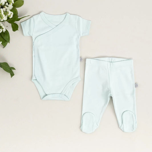 Basic Mint Kısa Kollu Zarf Zıbın Ve Patikli Alt Yeni Doğan | Organik Pamuk