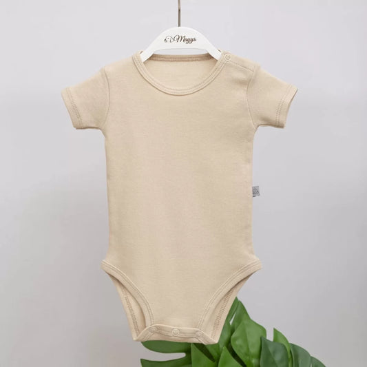 Bej Kısa Kol Body ve Pantolon Set | Organik Pamuk