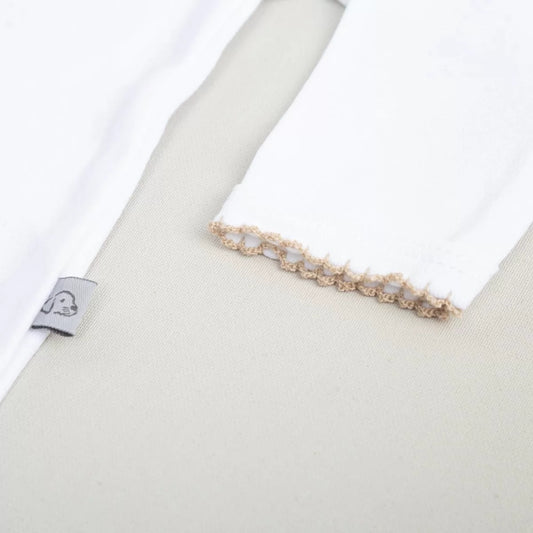 Elegant Bej Tığ İşi Süslemeli 4'lü Organik Hastane Çıkışı