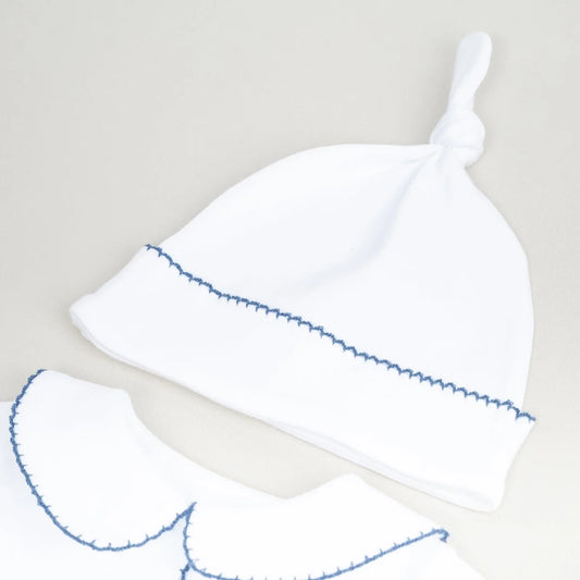 Elegant İndigo Mavi Tığ İşi Süslemeli 5'li Organik Hastane Çıkışı