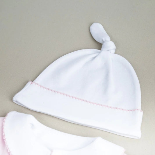 Elegant Pembe Tığ İşi Süslemeli 4'lü Organik Hastane Çıkışı