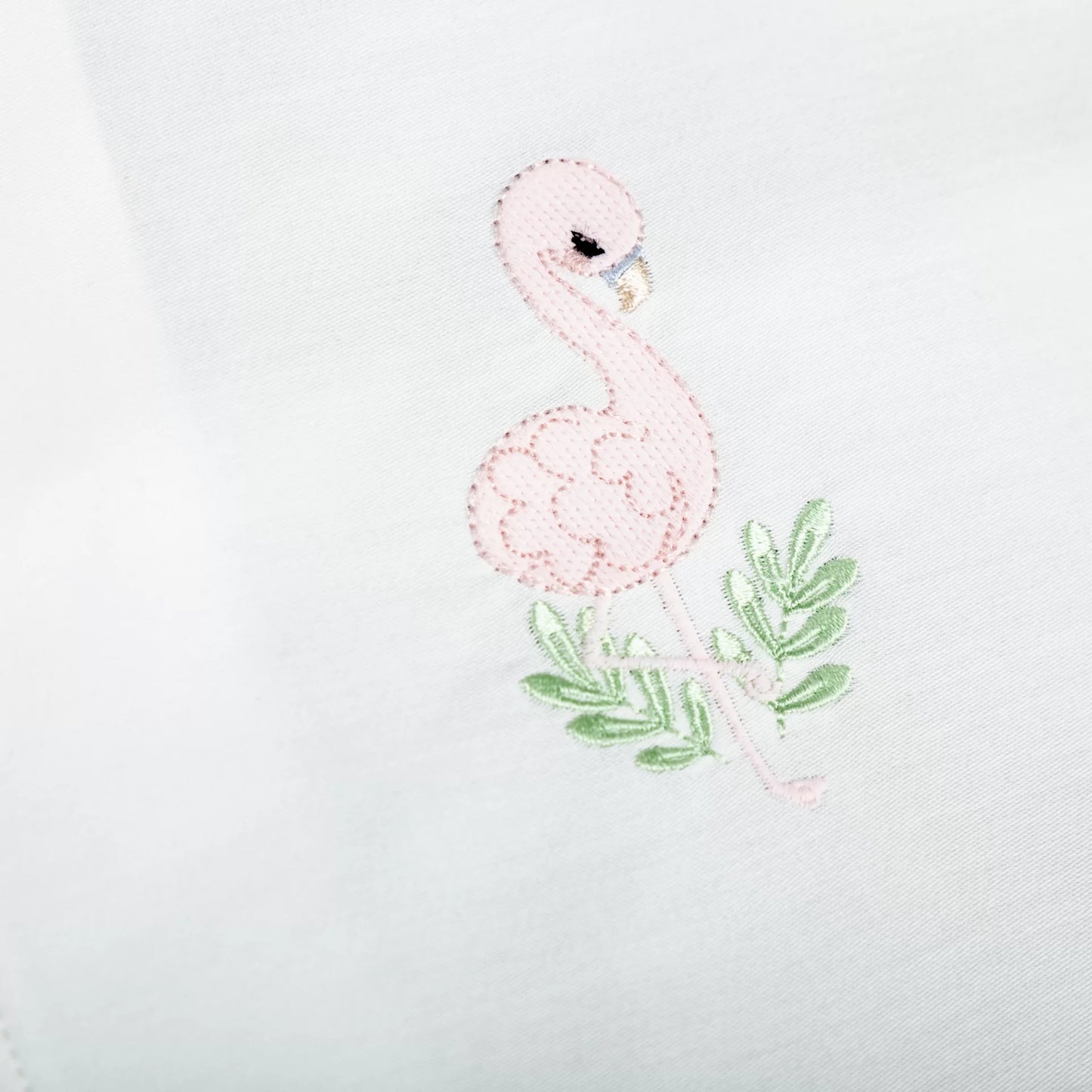 Nazenin Flamingo Nakışlı Pembe Tığ işi Süslemeli Fırfırlı Puset Örtüsü