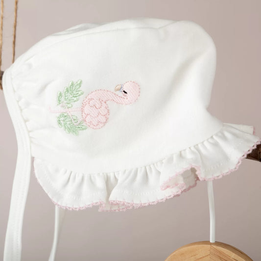 Nazenin Flamingo Nakışlı Pembe Tığ işi Süslemeli Organik 6'lı Hastane Çıkışı