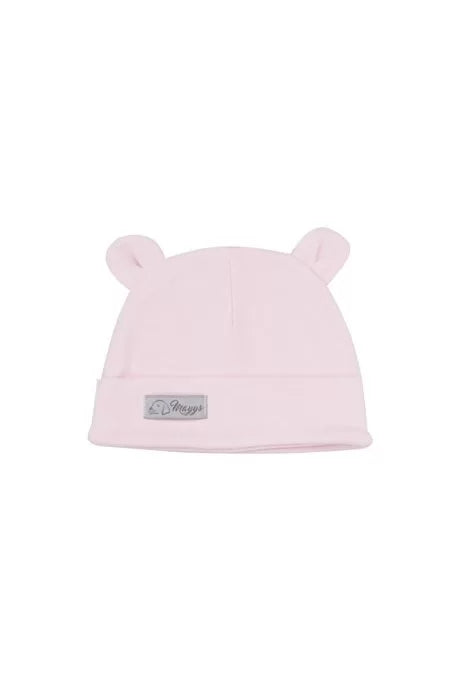 Pembe Basic Patikli Tulum ve Şapka Set | Organik Pamuk