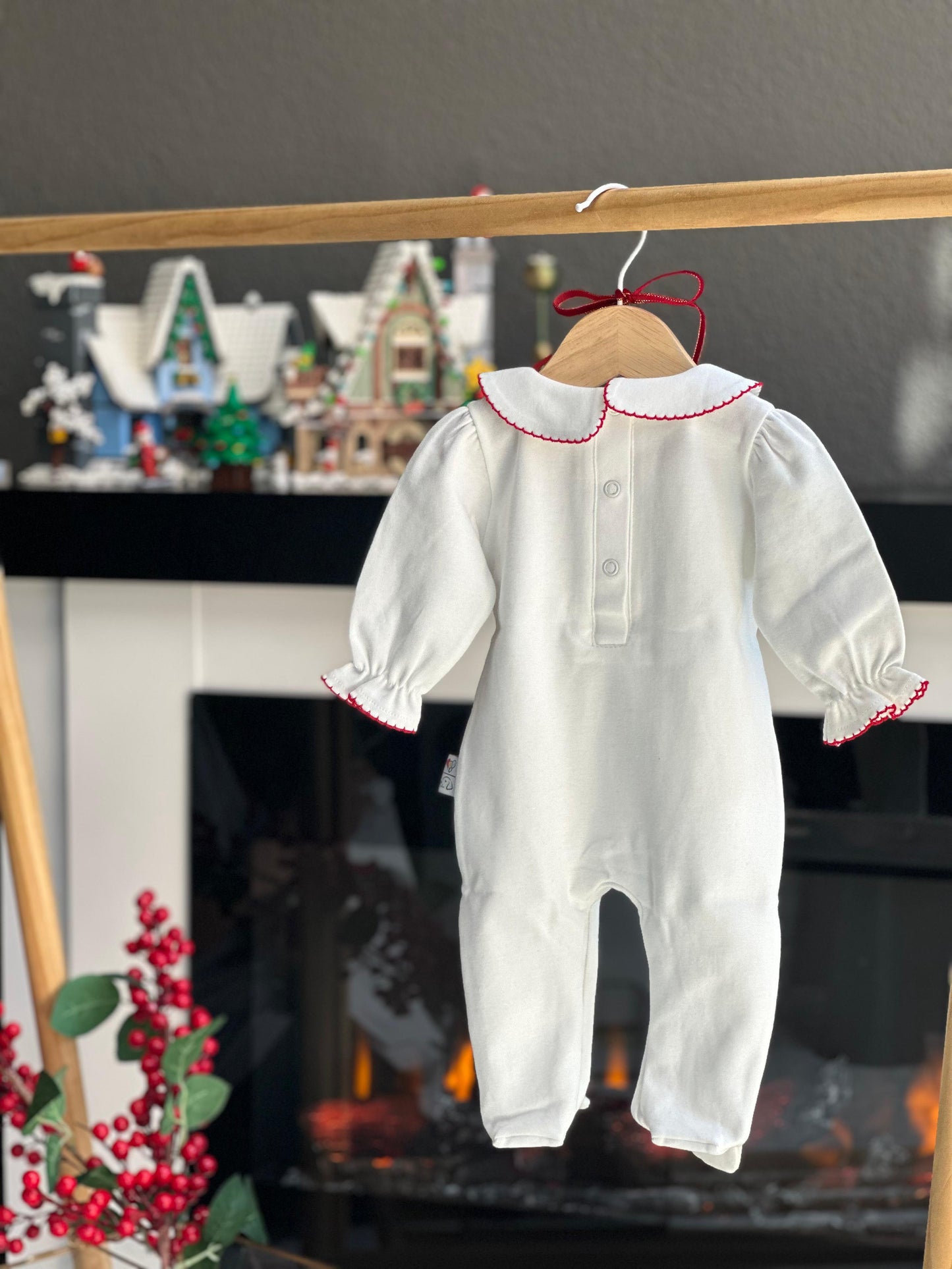 Kokina Nakışlı Organik Kız Tulumu