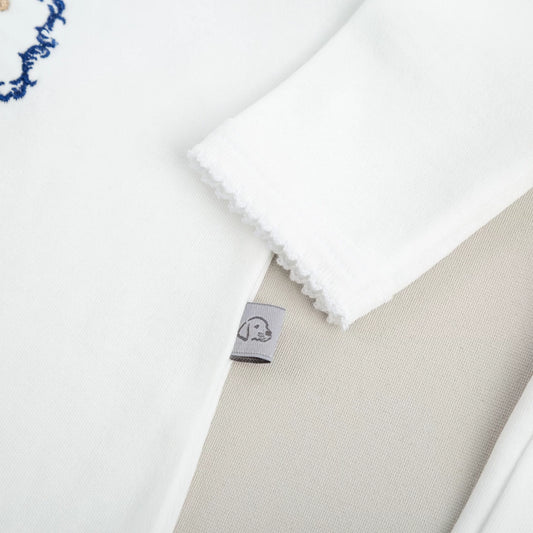 Royal Beyaz Tığ İşi Süslemeli Atlıkarınca Nakışlı (laci-Bej) 7 li Organik Hastane Çıkışı