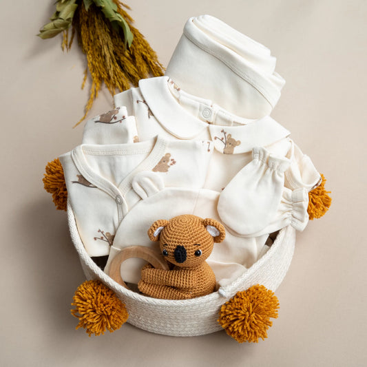Basic Koala Desenli 14'lü Hepsi 1 Arada Organik Hastane Çıkış Seti 