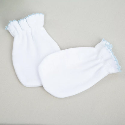 Elegant Bebe Mavi Tığ İşi Süslemeli 5' li Organik Hastane Çıkışı