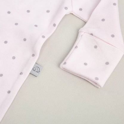 Pembe Puantiyeli Tulum ve Şapka Yeni Doğan Set | Organik Pamuk